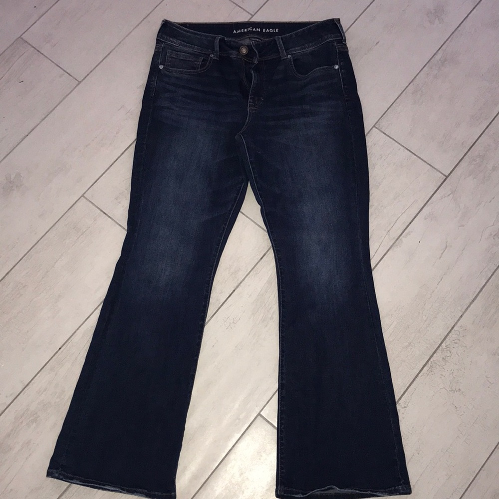 American Eagle kick boot jeans dark wash